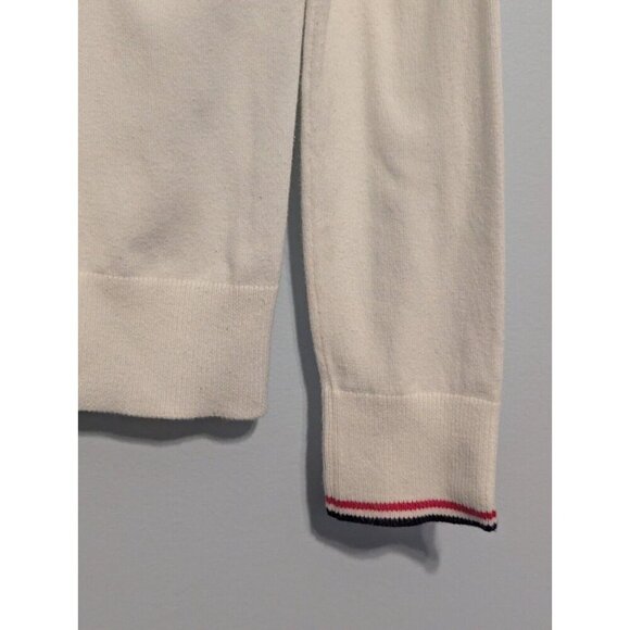 Lilly Pulitzer Long Sleeve Shirt Size M White Stretch Vintage V Neck Logo - Picture 10 of 15